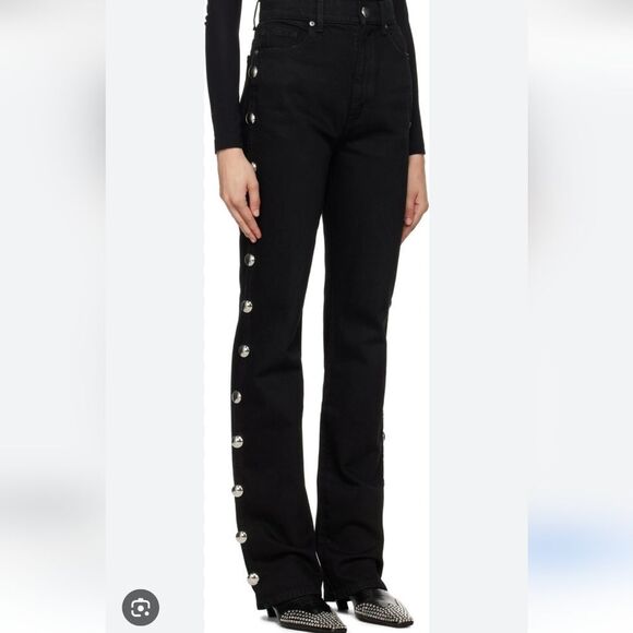KHAITE Danielle Black Studded High Waist Jeans - Picture 12 of 13